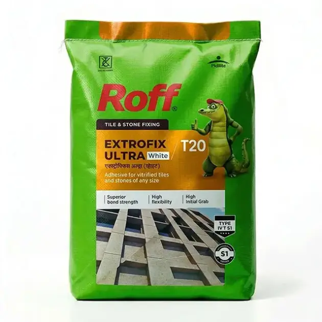 Roff T20 Extrofix Ultra Tile Adhesive, White, 20 Kg Bag