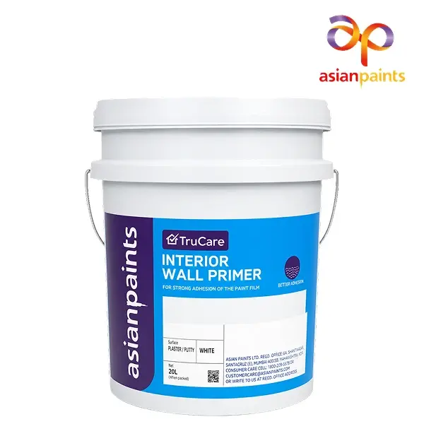 Asian Paints TruCare Interior Wall Primer, Water Thinnable, 20 Litre Bucket