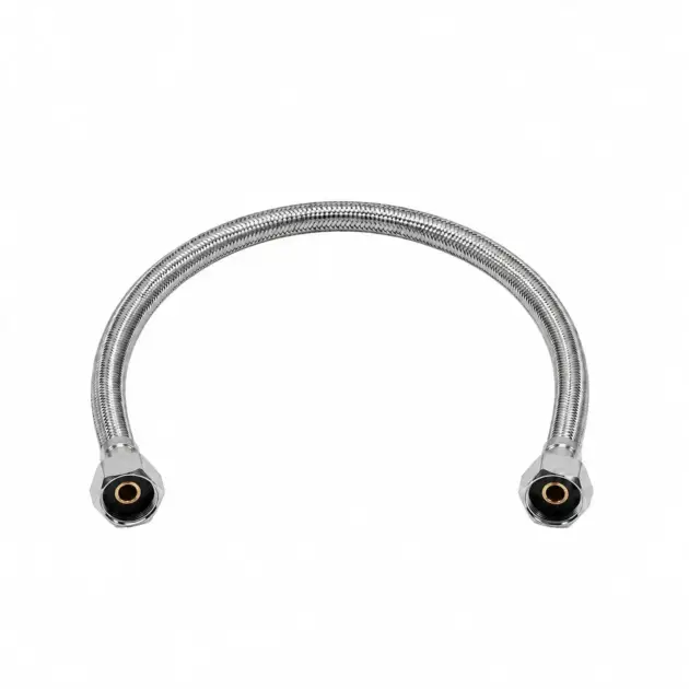 Futura Stainless Steel Braided Hose | Brass Nut Insert, 24" - 13.5mm