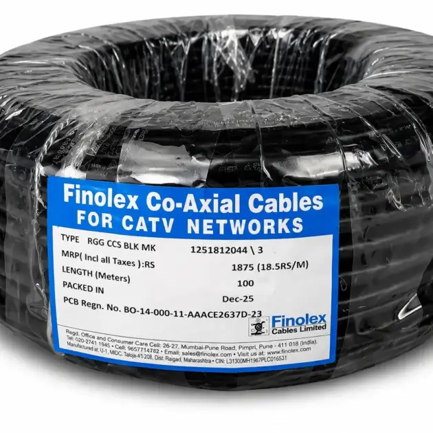 Finolex RG-6 CCS Axial Cable, 100m