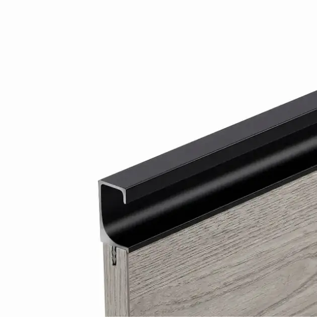 Ebco Aluminium Profile Shutter Handle, SH1-1935-3M-AB, Anodised Black, 19mm X 35mm, 3m Length
