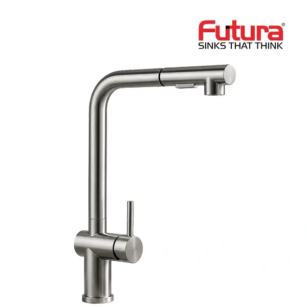 Futura ALTIS-01A Stainless Steel Chrome Finish Pullout Faucet, Table Mount
