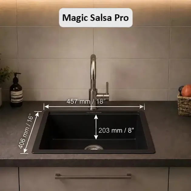 Carysil Single Bowl Quartz Kitchen Sink - Nera Series