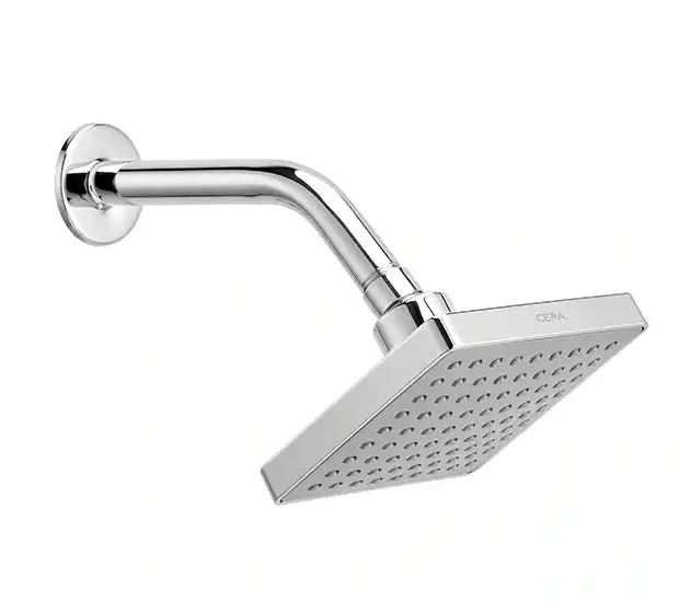 CERA Overhead shower 125 x 125 mm (5" x 5") with 200 mm (8") long shower arm and wall flange - F7020111AB