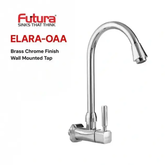 Futura ELARA-0AA Brass Chrome Finish Rotatable Faucet/Tap, Wall Mount