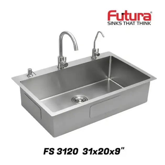 Futura FS 3120 Hand Carved Series Sink, Stainless Steel, 31" X 20" X 9"