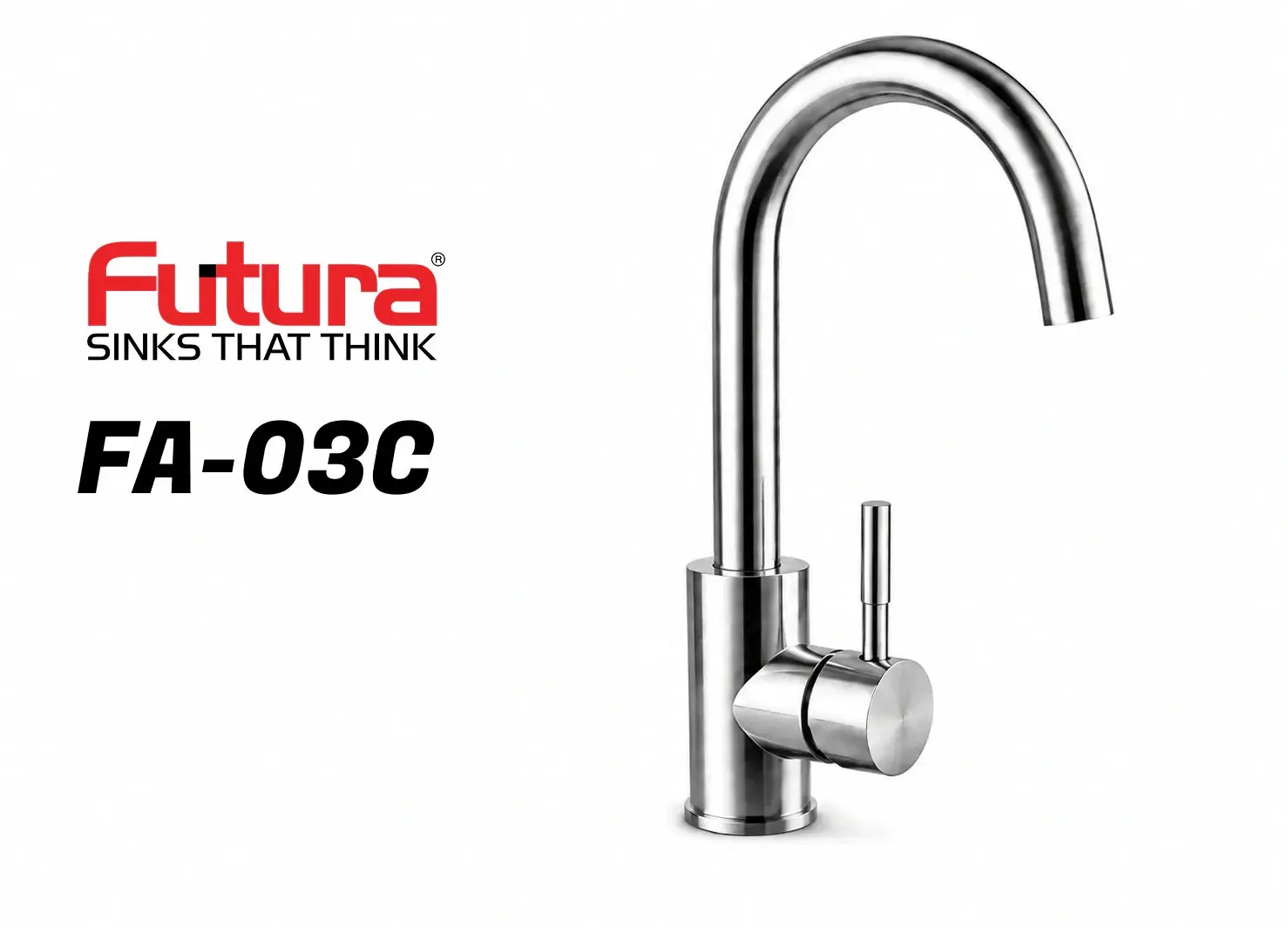 Futura MIRANO-03C Stainless Steel Chrome Finish Rotatable Faucet, Table Mount