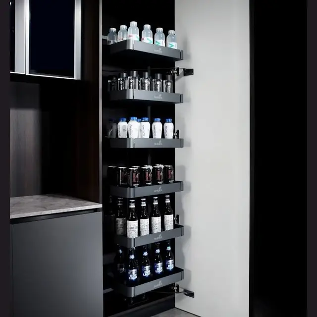 Hettich Larder 6 Tier Frame with Baskets for 600mm (24") Cabinet Pantry Unit, 50Kg
